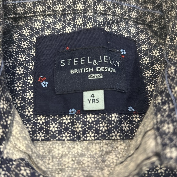 Steel & Jay Blue Dress Button Down Half-Sleeve Shirt & George Black Slim Jeans - Picture 4 of 8